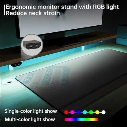 EUREKA ERGONOMIC Standing Desk Adjustable Height 61" Electric Sit Stand Computer Desk L Shaped with Keyboard Tray,Monitor Stand &LED, Dual Motor Memory Presets Sit to Desk Adjustable Desk, Left/Maple