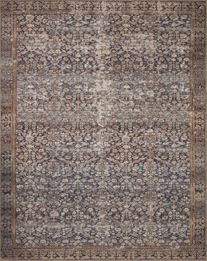 Loloi Amber Lewis Georgie Collection GER-05 Denim/Spice 2'-6" x 9'-6", .19" Pile Height, Runner Rug
