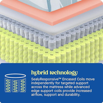 Sealy Dreamlife 10” Hybrid Mattress-in-a-Box, Twin XL, SealyComfort Gel Memory Foam, SealyResponsive Encased Coils, Surface-Guard Technology