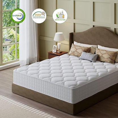 King Mattress, 10 Inch Hybrid Memory Foam Mattress in a Box, Cooling Gel for Pressure Relief & Back Pain Support, CertiPUR-US Certified, Medium Firm Bed, Fiberglass Free, Breathable Comfort Sleep