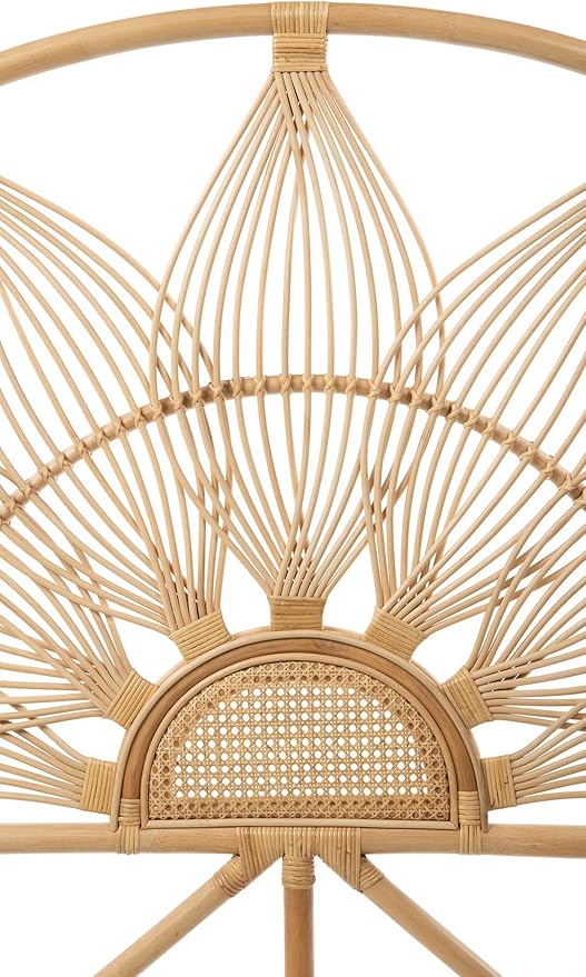 Kouboo Sunflower Rattan Twin Headboard Bedroom Bedroom Furniture Headboard Twin Size Tropical Decor Bohemian Decor Natural