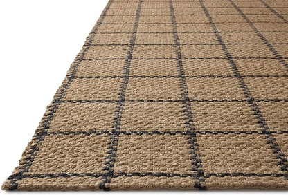 Loloi Chris Loves Julia Fletcher Collection FLE-01 Natural/Black 7'-9" x 9'-9", .37" Pile Height, Area Rug