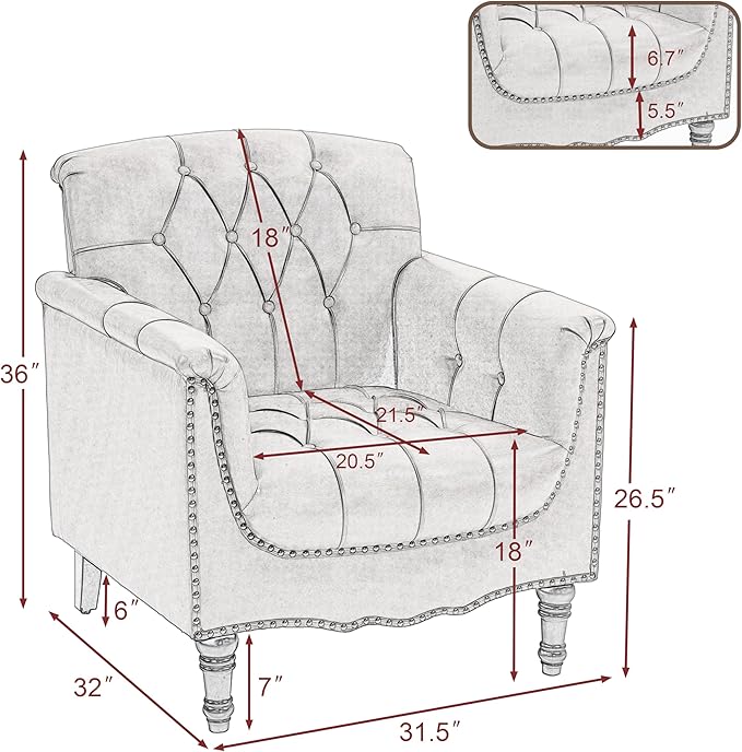 UIXE Faux Leather Accent Chairs Set of 2, Comfy Club Chair Upholstered Armchair for Living Room, Button Tufted Arm Chair Retro Single Sofa Side Reding Seat for Bedroom - Camel