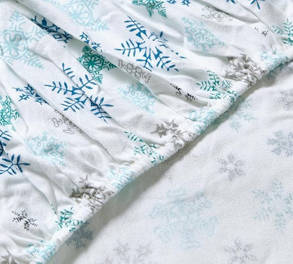 Eddie Bauer - King Sheets, Cotton Flannel Bedding Set, Brushed For Extra Softness, Cozy Home Decor (Tossed Snowflake, King)
