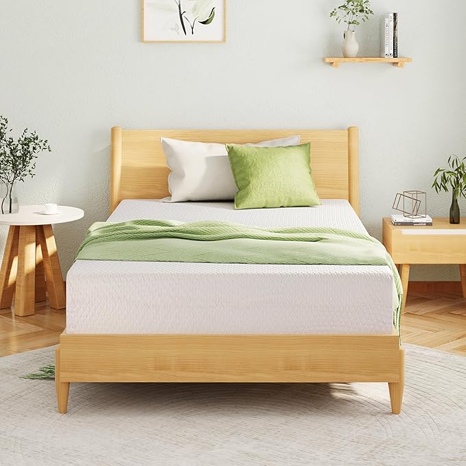 EGOHOME Full Size Memory Foam Mattress, 10 Inch Bed Mattress in a Box with Cooling Green Tea Gel, Relieve Pressure with Medium Support, CertiPUR-US Certified, 75''L x 54''W, White