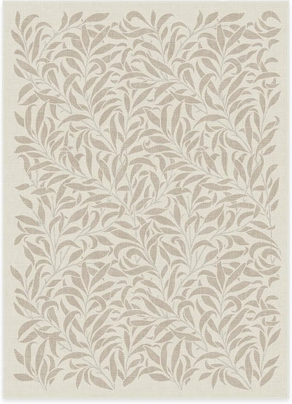 RUGGABLE x Morris & Co Washable Area Rug– Pure Willow Boughs Natural 5x7, Stain-Resistant, Non-Slip–Medium Machine Washable Rugs for Living Room, Bedroom, Hallway, Entryway & Office–with Standard Pad