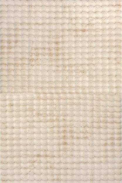 nuLOOM Jeni Solid Faux Rabbit Machine Washable Area Rug, 6x9, Beige