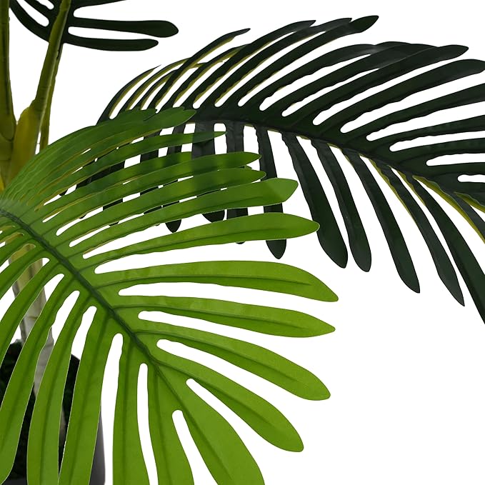 Christopher Knight Home Alene Set of 2 61''H Artificial Tree Indoor, Artificial Palm Tree with Nursery Pot, Tropical Style Faux Tree and Black Plastic Pot, Artificial Plant for Home Office Decor,Green