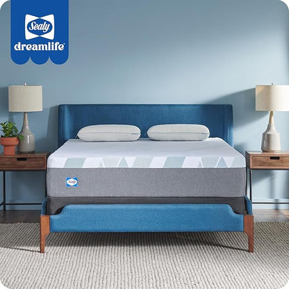 Sealy Dreamlife 12” Hybrid Mattress-in-a-Box, California King, SealyComfort Gel Memory Foam, SealyResponsive Encased Coils, Surface-Guard Technology