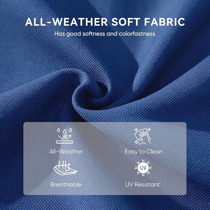 Outdoor Chair Cushions for Patio Furniture - 1 Pack Outside High Back Comfortable Thickened Pillow 22x24 with Zipper Cover for Wicker Rocking Swivel Chairs Loveseat Sofa – Blue/Crescent