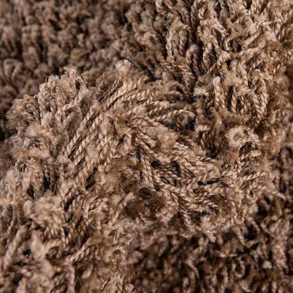 Unique Loom Solid Shag Collection Area Rug (7' 1" Round, Sandy Brown)