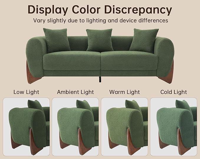 Morden Fort Modern Accent Chairs Set of 2, Sturdy Tilted Wood Legs with Thick Cushion Comfy Lumbar Pillow Armless Reading Chairs for Living Room Lounge Bedroom - Forest Green