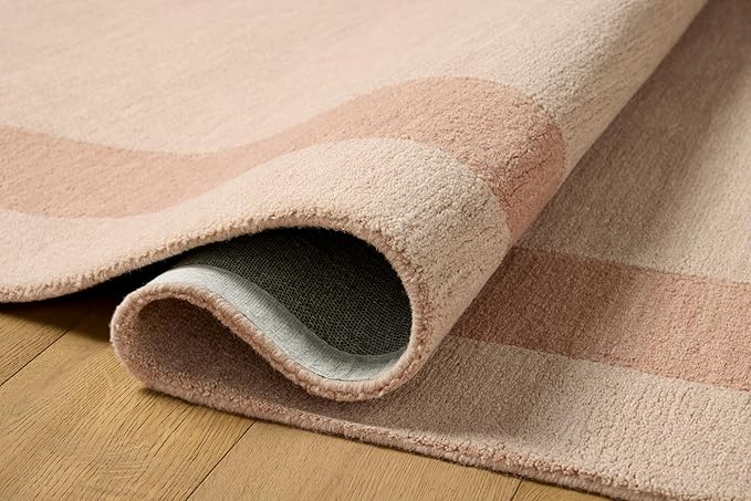 Loloi Leanne Ford Craven Collection CVN-01 Blush/Rose 2'-6" x 9'-9" Runner Rug Geometrical, Patterned, Neutral, Hallway, Kitchen, Mudroom, and Bathroom