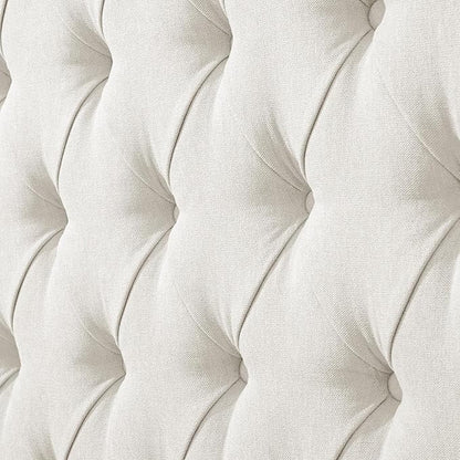 Lucky Monet Linen Upholstered Headboard Queen Size (Headboard Only), Nail Head Trim Wingback Tufted Button Headboard Luxury Soft Padded Head Board with Durable Metal Legs, Adjustable Height, Beige