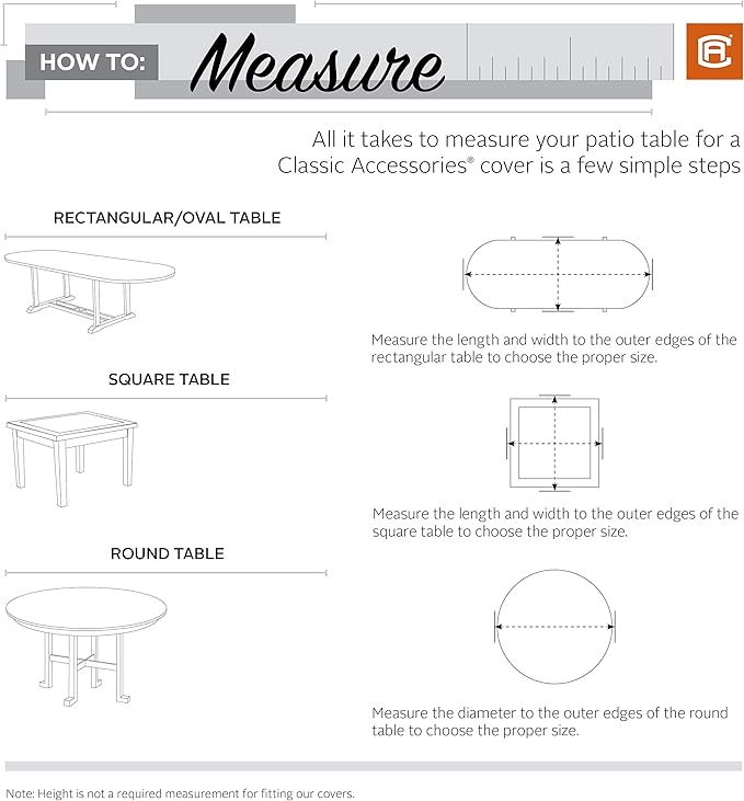 Classic Accessories Ravenna Water-Resistant 84 Inch Rectangular/Oval Patio Table Cover, Outdoor Table Cover