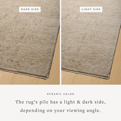 Loloi Magnolia Home by Joanna Gaines Junie Collection JUE-02 Oatmeal/Smoke 5'-3" x 7'-6", .38" Pile Height, Area Rug