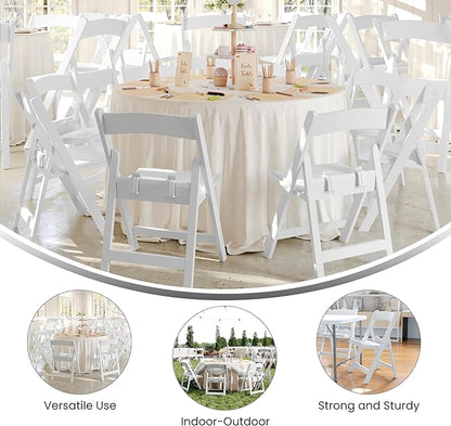 Flash Furniture Hercules Series Kids Padded Folding Chairs for Children, Children's Event Seats with 264-lb. Static Weight Capacity, Set of 10, White