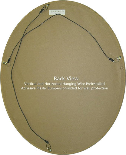 OVALCREST Oval Beveled Wall Mirror for Home Decor - Toronto Style - Walnut - 22" x 18"