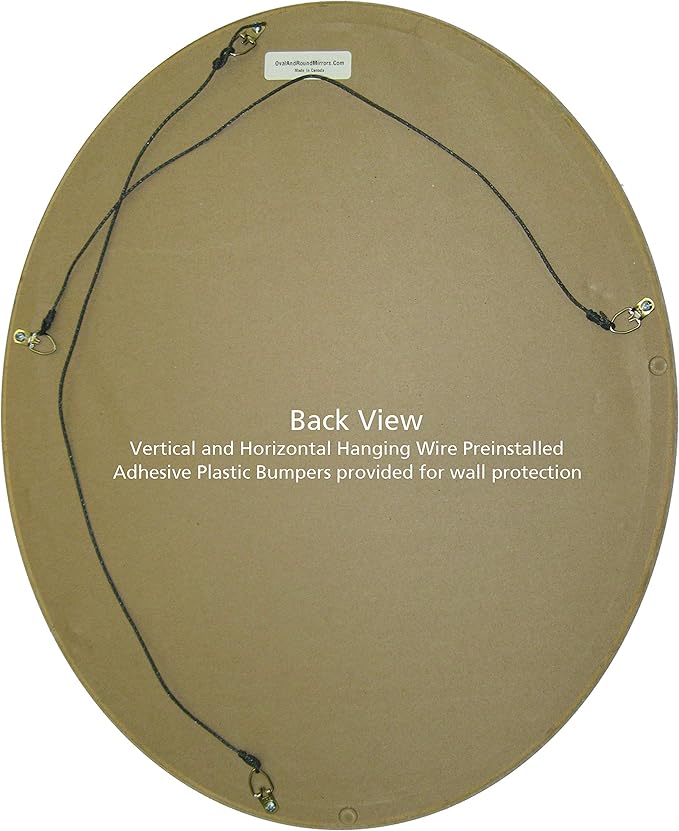 OVALCREST Oval Beveled Wall Mirror for Home Decor - Toronto Style - Silver Leaf with Brown Antique - 18" x 14"