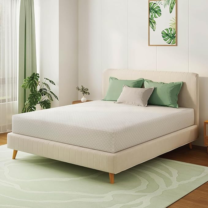 Full Size Mattress 8 Inch Green Tea Memory Foam Mattress for Cool Sleep & Pressure Relief, Medium Feel, Fiberglass Free, Bed in a Box, Removable Washable Cover, CertiPUR-US Certified