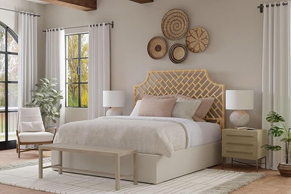 Kouboo Rattan Chippendal Headboard, Queen Size, Bedroom Furniture, Bohemian Decor, Headboard, Natural