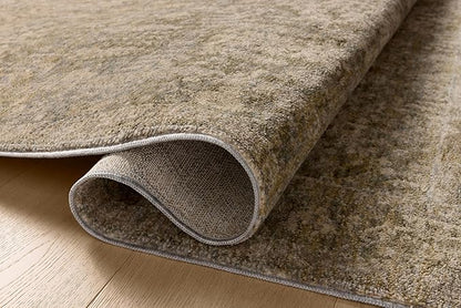 Loloi Magnolia Home by Joanna Gaines Junie Collection JUE-02 Moss/Natural 5'-3" x 5'-3", .38" Pile Height, Round Area Rug