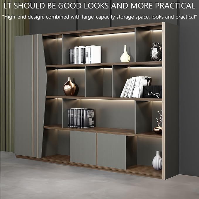 Modern Executive Desk, 141.7 inch L Shaped Desk with Storage, L Shape Corner Desk Drawers and Lockable Storage No Installation Required, Without Desk or Computer Chair (Filing Cabinet)