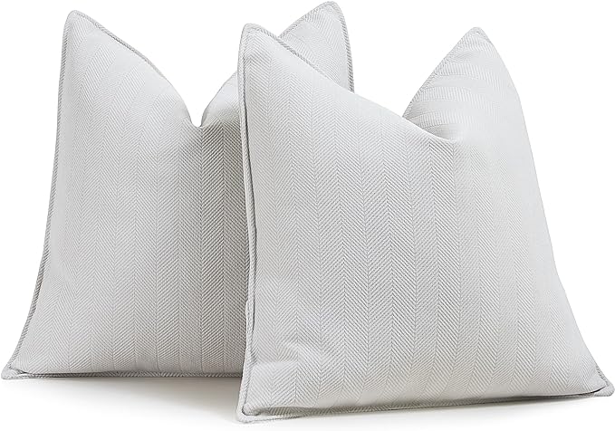 ZWJD Cream Pillow Covers 24x24 Set of 2 Chenille Throw Pillow Covers with Elegant Design Soft and Luxurious Decorative Throw Pillows for Couch, Bed, and Home Decor