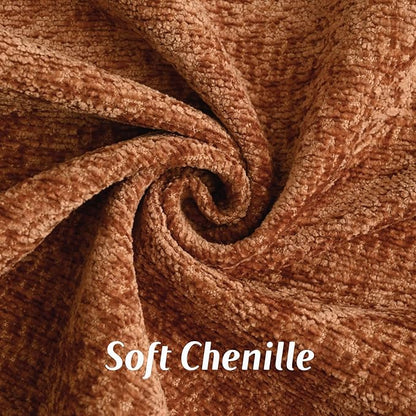 FUTEI Rust Chenille Throw Pillow Covers 26x26 Inch Set of 2,Soft Cozy Bound Edge Design Euro Pillow Sham,Home Decor for Couch Bed Living Room