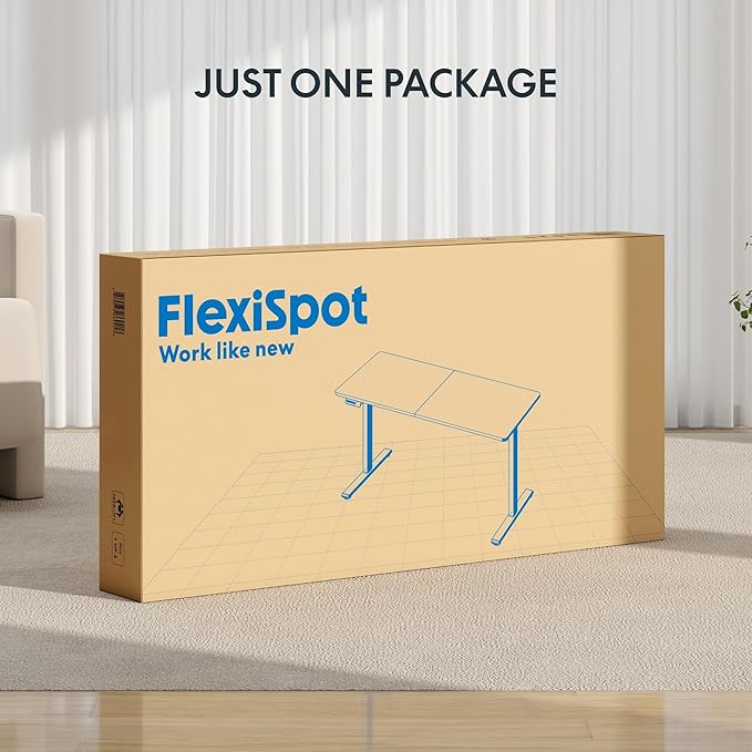 FLEXISPOT 55x24 Inch Electric Height Adjustable Standing Desk for Home & Office, Splice Board Desk for Computer Workstation, Study, or Creative Setup, White