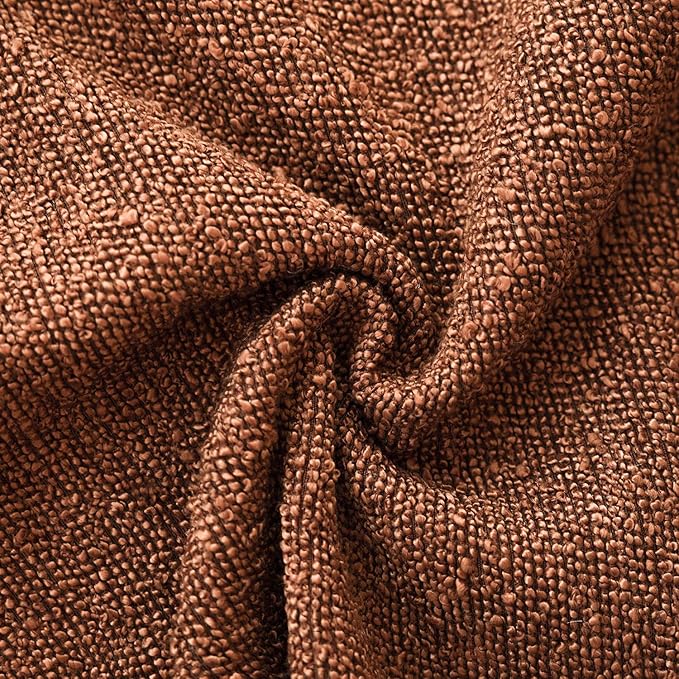Foindtower Pack of 2, Decorative Textured Boucle Throw Pillow Covers Modern Accent Solid Pillow Cases Cozy Soft Couch Cushion Case for Chair Sofa Bedroom Living Room Home Decor 22x22 Inch Red Taupe