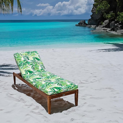 Tommy Bahama Chaise Cushion, 26" X 82" X 2.5", Coastal Palm Green Leaf