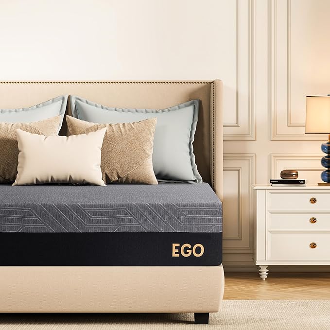 EGOHOME 10 Inch Twin XL Memory Foam Mattress for Back Pain, Cooling Copper Gel Bed in a Box, Foam Made in USA, CertiPUR-US Certified, Therapeutic Medium Firm, Daybed 38x80x10 Black