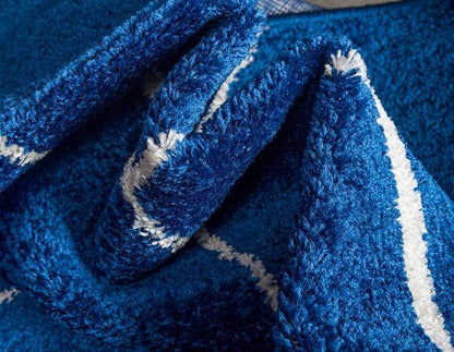 Unique Loom Trellis Frieze Collection Area Rug - Geometric (9' x 12' 2", Navy Blue/ Ivory)