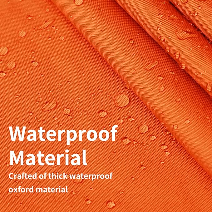 Easy-Going Waterproof Patio Cushion Covers 22x20x4 inch 4 Pack Replacement Non-Slip Outdoor Seat Cushion Slipcover with Zipper. Orange