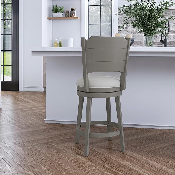Hillsdale Clarion Swivel Counter Height Stool, Distressed Gray