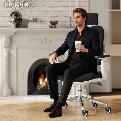 Ergonomic Office Chair Big and Tall Desk Chair, Dual-backrest Computer Chair with 6D Adjustable Arms and Lumbar Support, 500lbs Extra Wide Seat, for Home & Office Use,Black