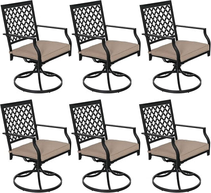 Sophia & William Patio Dining Chairs Set of 6, Outdoor Swivel Rocker Patio Chairs with Cushion, Metal Outdoor Chairs for Garden Backyard Bistro