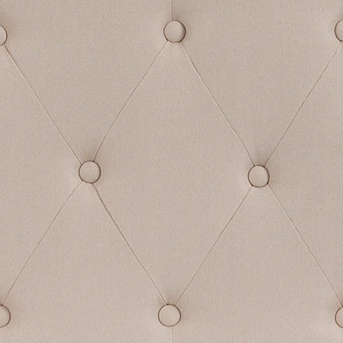 EMMA + OLIVER Tufted Upholstered King Size Headboard in Beige Fabric