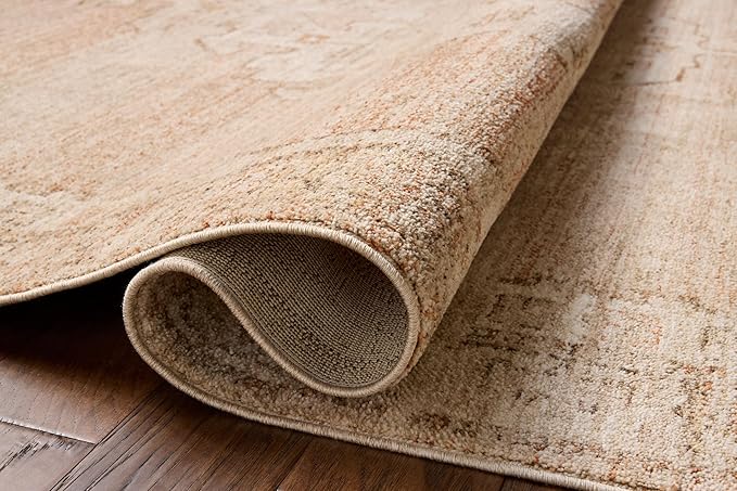 Loloi Chris Loves Julia Palma Collection PLM-02 Spice/Natural 2'-7" x 12'-0" Runner Rug Vintage Style Boho Living Room Bedroom Carpet