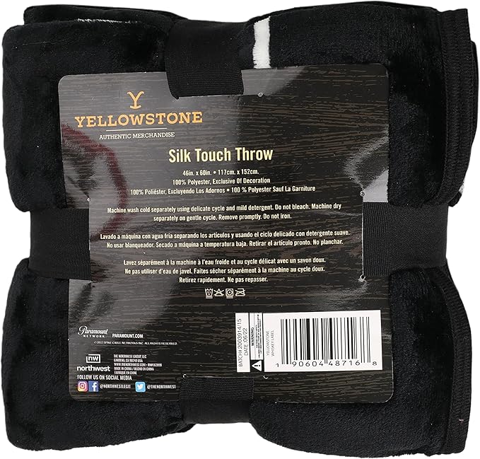 Northwest Yellowstone Silk Touch Throw Blanket, 46" x 60", Whiskey Label