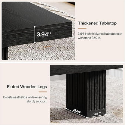 Tribesigns 63-Inch Executive Desk, Modern Office Computer Desk with Heavy Duty Double Pedestal, Large Study Writing Table Business Furniture for Home Office, Black, Set of 2