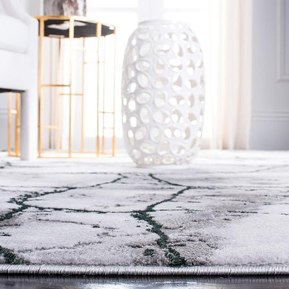 SAFAVIEH Craft Collection Area Rug - 5'3" x 7'6", Grey & Green, Modern Abstract Design, Non-Shedding & Easy Care, Ideal for High Traffic Areas in Living Room, Bedroom (CFT877Y)