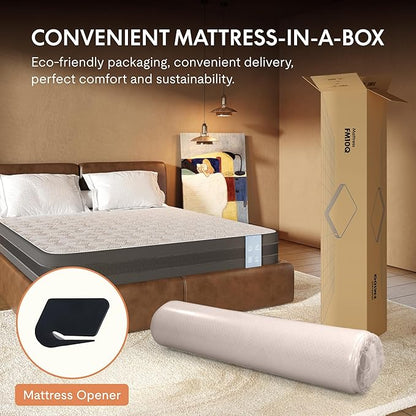 FLEXISPOT 10'' Full Size Cooling Gel Memory Foam Mattress, Viscose from Bamboo, Medium Firm, 10-Year Warranty, Mattress-in-A-Box, Certi-PUR & Oeko-TEX Certified, Washable, Fire-Resistant.