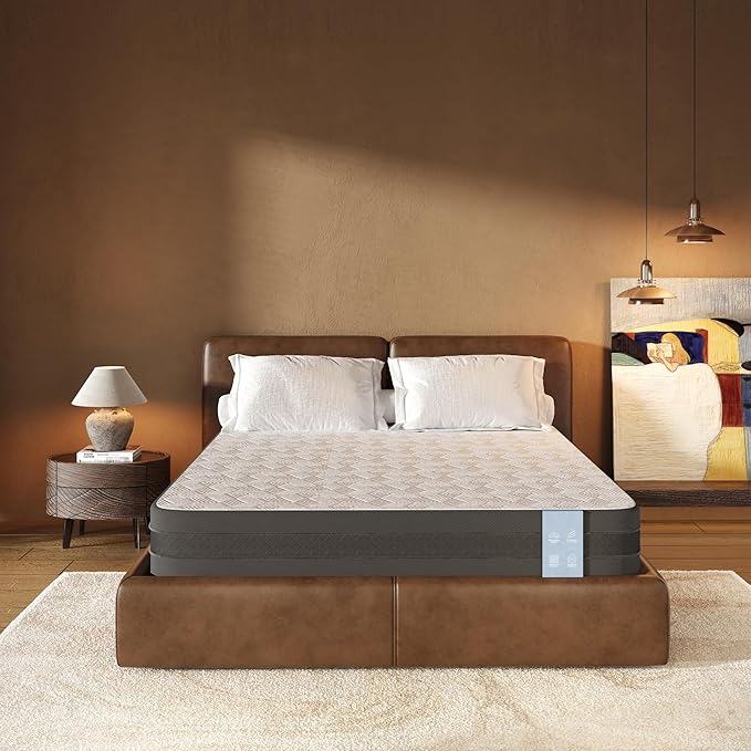 FLEXISPOT 12'' Full Size Cooling Gel Memory Foam Mattress, Viscose from Bamboo, Medium Firm, 10-Year Warranty, Mattress-in-A-Box, Certi-PUR & Oeko-TEX Certified, Washable, Fire-Resistant.
