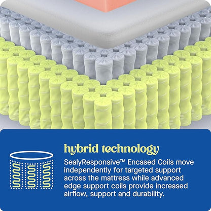 Sealy Dreamlife 12” Hybrid Mattress-in-a-Box, Full, SealyComfort Gel Memory Foam, SealyResponsive Encased Coils, Surface-Guard Technology
