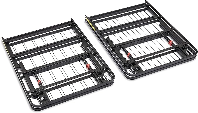 Amazon Basics Bed Frame with Storage, Foldable Metal Platform, Sturdy Steel, No Box Spring Needed, 18 inches High, Tool-Free Setup, Full Size, Black