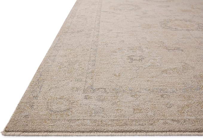 Loloi Chris Loves Julia Louisa Collection LOI-02 Oatmeal/Slate 2'-3" x 3'-10", .38" Pile Height, Accent Rug