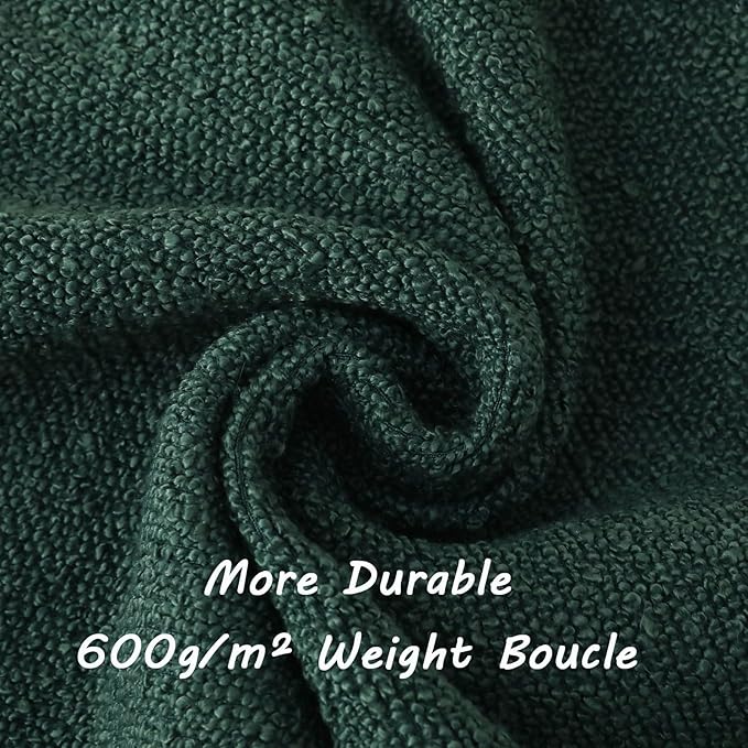 FUTEI Christmas Pack of 2 Dark Green Decorative Throw Pillow Covers 22x22 Inch Soft Cozy Solid Boucle Textured Cushion Case,Modern Home Decor for Couch Bed Living Room