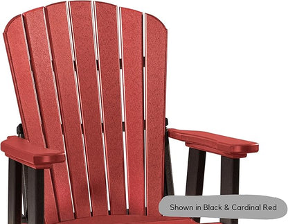DutchCrafters Slat Fan Back Poly Adirondack Swivel Glider Outdoor Patio Chair (Tudor Brown & Cedar)